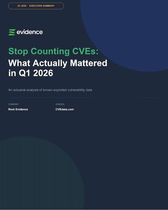 KEV Q1 2026 Report cover: Stop Counting CVEs, What Actually Mattered in Q1 2026